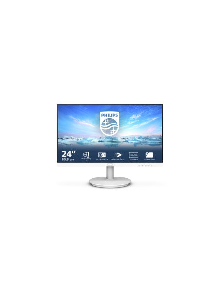 MONITOR PHILIPS LED 23.8"Wide 241V8AW/00 IPS 1920x1080 250cd/mq 1000:1Mega Infinity DCR 2x2W MM VGA HDMI White