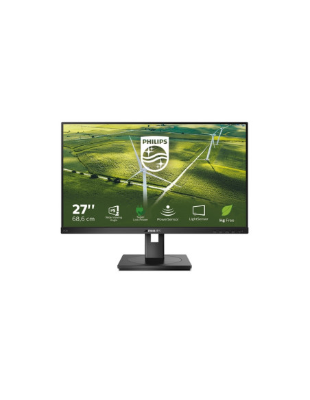 MONITOR PHILIPS LED 27"Wide 272B1G/00 IPS 1920x1080 4ms 250cd/mq 1.000:1 2x2W MM Pivot RegH VGA DVI HDMI DP USB Low Power Green