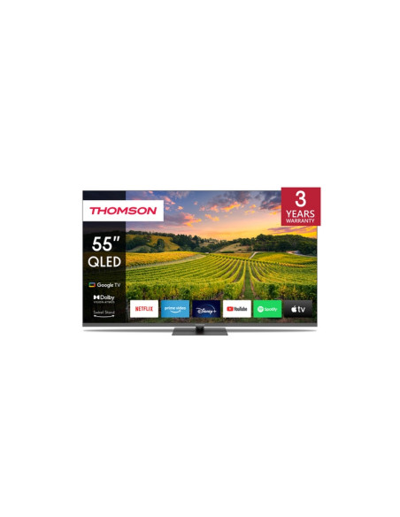 TV THOMSON LED 55" 55QG5C14 SMART GOOGLE TV DVB-T2/S2 QLED CI+ 3XHDMI 2XUSB  - CENTRAL STAND - TELECOMANDO RETRO ILLUMINATO VESA