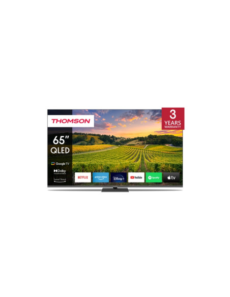 TV THOMSON LED 65" 65QG5C14 SMART GOOGLE TV DVB-T2/S2 QLED CI+ 3XHDMI 2XUSB  - CENTRAL STAND - TELECOMANDO RETRO ILLUMINATO VESA