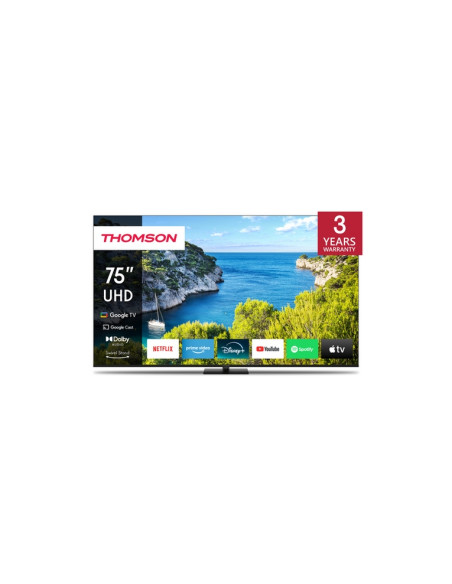 TV THOMSON LED 75" 75UG5C14 SMART GOOGLE TV DVB-T2/S2 UHD CI+ 3XHDMI 2XUSB  - CENTRAL STAND - TELECOMANDO RETRO ILLUMINATO VESA