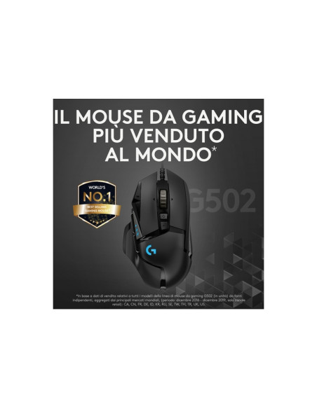 MOUSE LOGITECH GAMING WIRED G502 HERO HIGH PERFORMANCE RGB OPTICAL USB