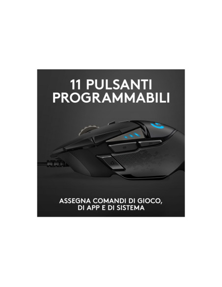 MOUSE LOGITECH GAMING WIRED G502 HERO HIGH PERFORMANCE RGB OPTICAL USB