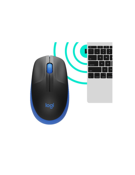 MOUSE LOGITECH "Wireless Mouse M190 " USB 1000 dpi 3 PULSANTI BLU 910-005907