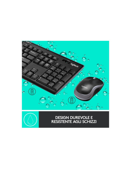 TASTIERA LOGITECH + MOUSE "Wireless Desktop" MK270 NERA USB (COMBO) - 920-004512