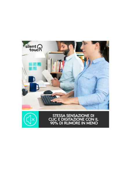 TASTIERA LOGITECH+MOUSE Wireless Desktop MK295 SILENT COMBO USB GRAFITE 920-009797