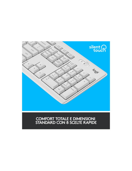 TASTIERA LOGITECH+MOUSE Wireless Desktop MK295 SILENT COMBO USB BIANCO 920-009821