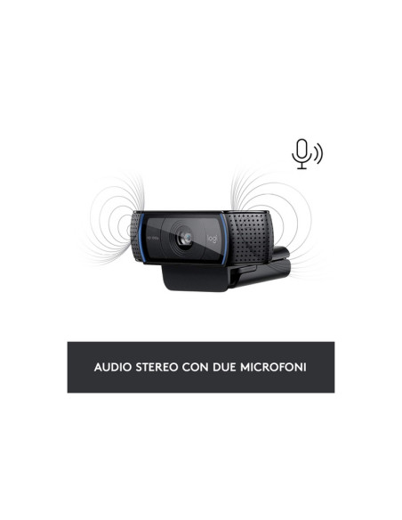 WEBCAM LOGITECH "C920 HD PRO" 3MP 1080PX Doppio Microfono Stereo, USB 960-001055