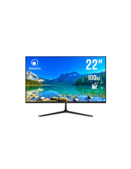 MONITOR ATLANTIS LED 21,5" Wide A05-HE22VF-VHM VA 100HZ 1920x1080 5ms 250A'±15cd/m2 3.000:1 2x2W MM VESA VGA HDMI Black