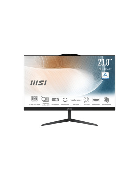 ALL IN ONE MSI Modern AM242 12M-647IT 23,8" i5-1235U 8GB SSD512GB Tastiera Mouse W11P EDU Nero